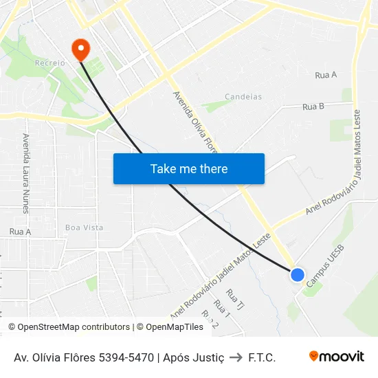 Av. Olívia Flôres 5394-5470 | Após Justiç to F.T.C. map