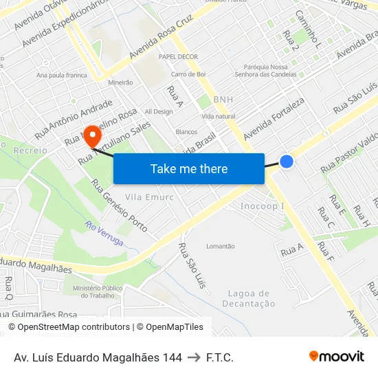 Av. Luís Eduardo Magalhães 144 to F.T.C. map