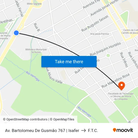 Av. Bartolomeu De Gusmão 767 | Isafer to F.T.C. map