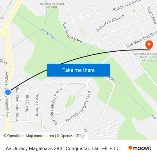 Av. Juracy Magalhães 384 | Conquistão Lan to F.T.C. map