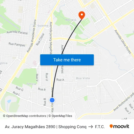 Av. Juracy Magalhães 2890 | Shopping Conq to F.T.C. map