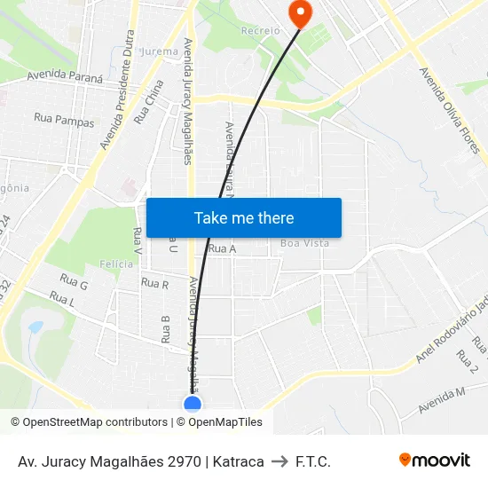 Av. Juracy Magalhães 2970 | Katraca to F.T.C. map
