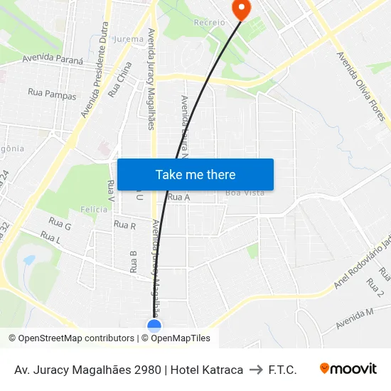Av. Juracy Magalhães 2980 | Hotel Katraca to F.T.C. map