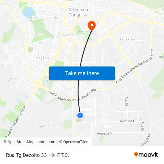 Rua Tg Dezoito 33 to F.T.C. map