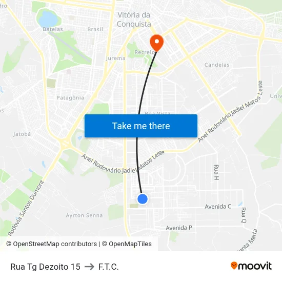 Rua Tg Dezoito 15 to F.T.C. map