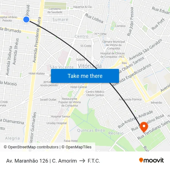 Av. Maranhão 126 | C. Amorim to F.T.C. map
