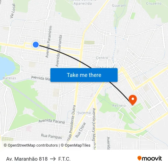 Av. Maranhão 818 to F.T.C. map