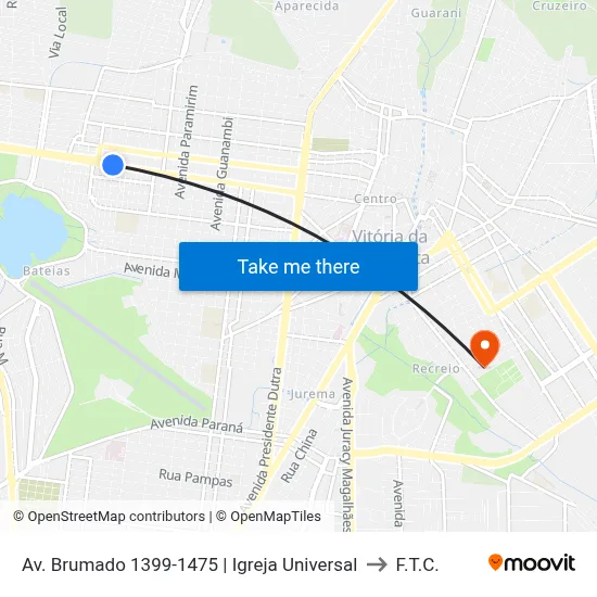 Av. Brumado 1399-1475 | Igreja Universal to F.T.C. map