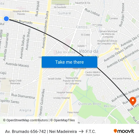 Av. Brumado 656-742 | Nei Madeireira to F.T.C. map