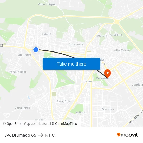 Av. Brumado 65 to F.T.C. map