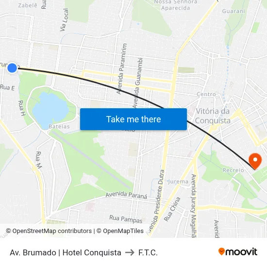 Av. Brumado | Hotel Conquista to F.T.C. map