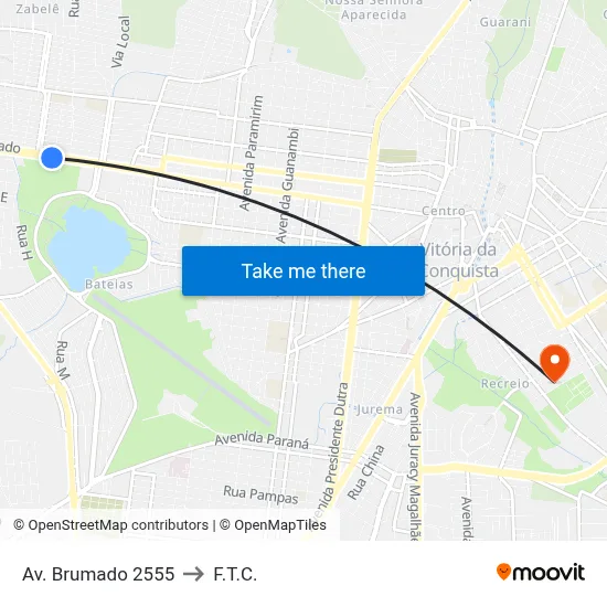 Av. Brumado 2555 to F.T.C. map
