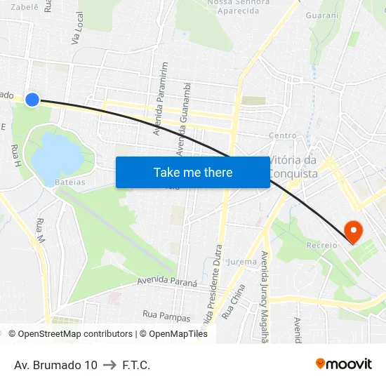 Av. Brumado 10 to F.T.C. map