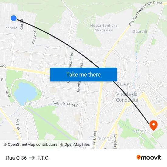 Rua Q 36 to F.T.C. map