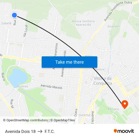 Avenida Dois 18 to F.T.C. map