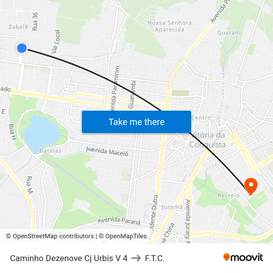 Caminho Dezenove Cj Urbis V 4 to F.T.C. map