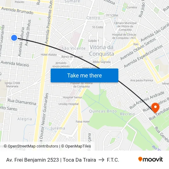 Av. Frei Benjamin 2523 | Toca Da Traira to F.T.C. map