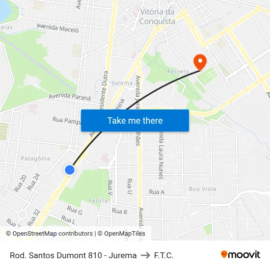 Rod. Santos Dumont 810 - Jurema to F.T.C. map