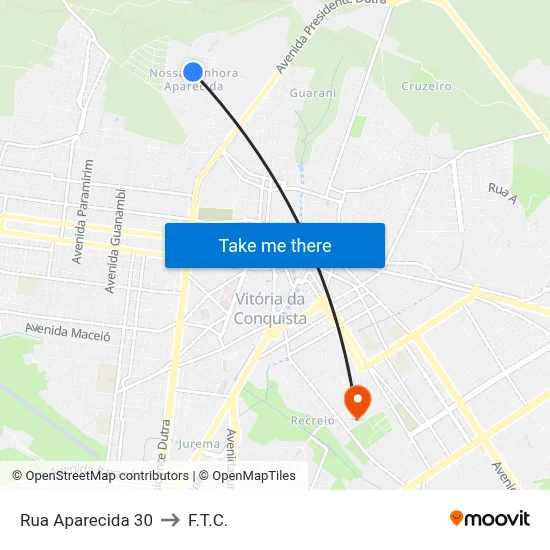 Rua Aparecida 30 to F.T.C. map