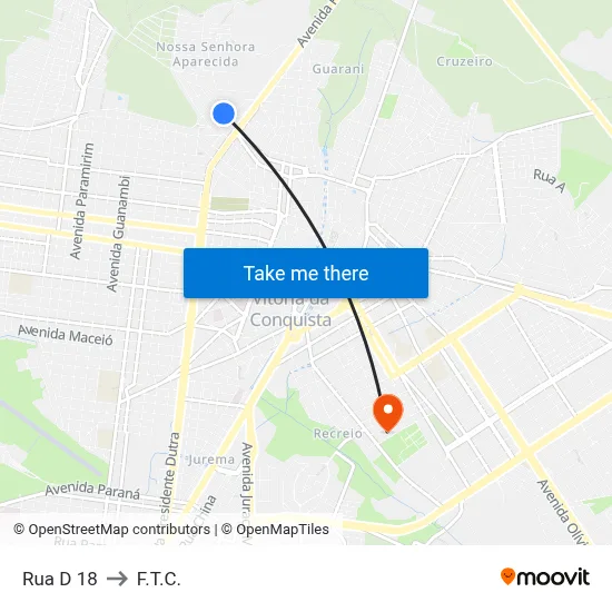 Rua D 18 to F.T.C. map