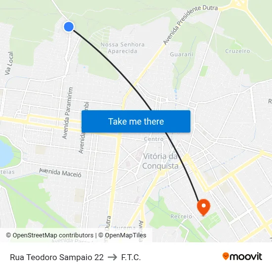 Rua Teodoro Sampaio 22 to F.T.C. map
