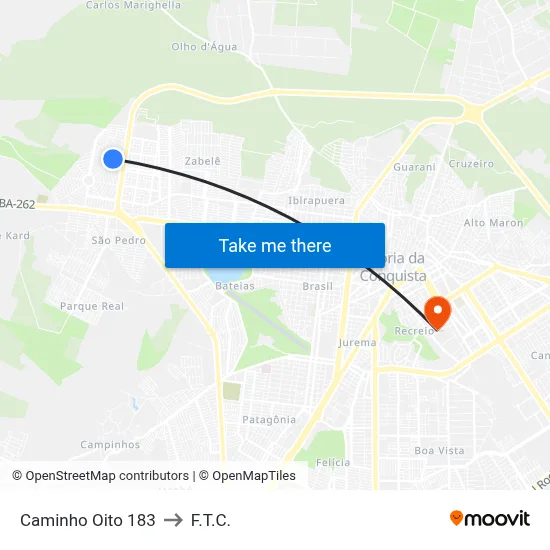 Caminho Oito 183 to F.T.C. map