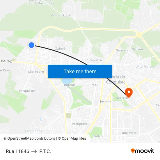 Rua I 1846 to F.T.C. map