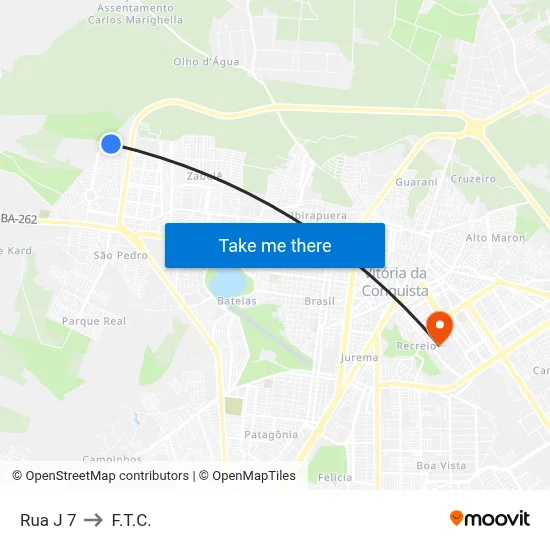 Rua J 7 to F.T.C. map