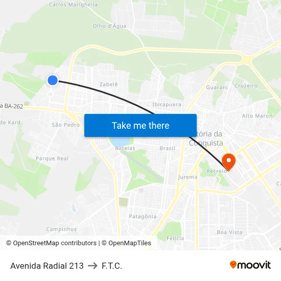 Avenida Radial 213 to F.T.C. map
