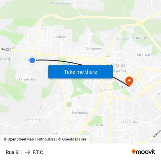 Rua 8 1 to F.T.C. map