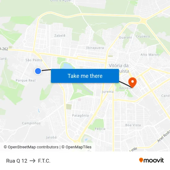 Rua Q 12 to F.T.C. map