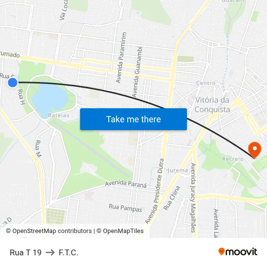 Rua T 19 to F.T.C. map