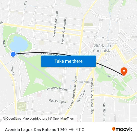 Avenida Lagoa Das Bateias 1940 to F.T.C. map