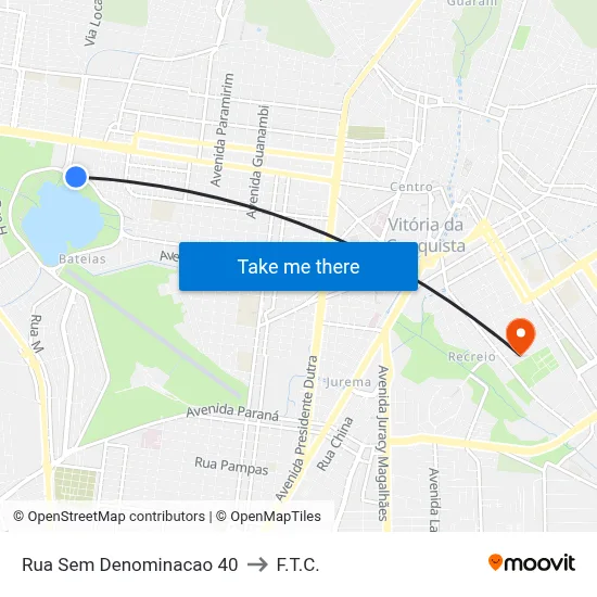 Rua Sem Denominacao 40 to F.T.C. map