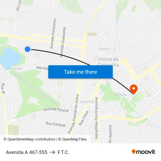 Avenida A 467-555 to F.T.C. map