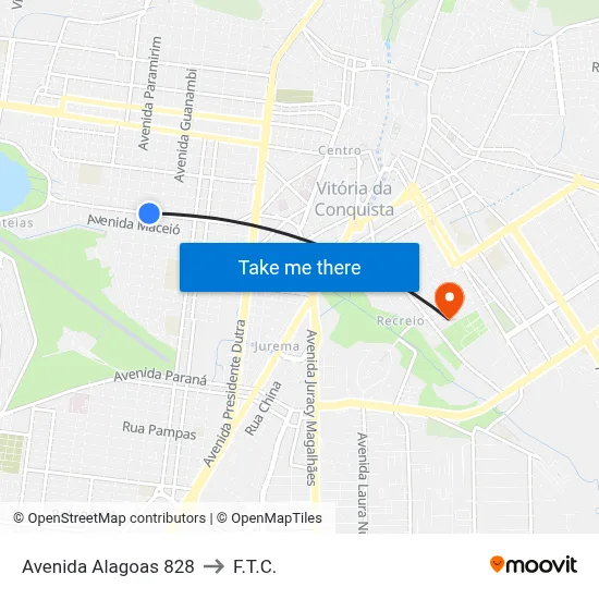Avenida Alagoas 828 to F.T.C. map