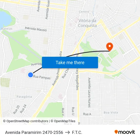 Avenida Paramirim 2470-2556 to F.T.C. map