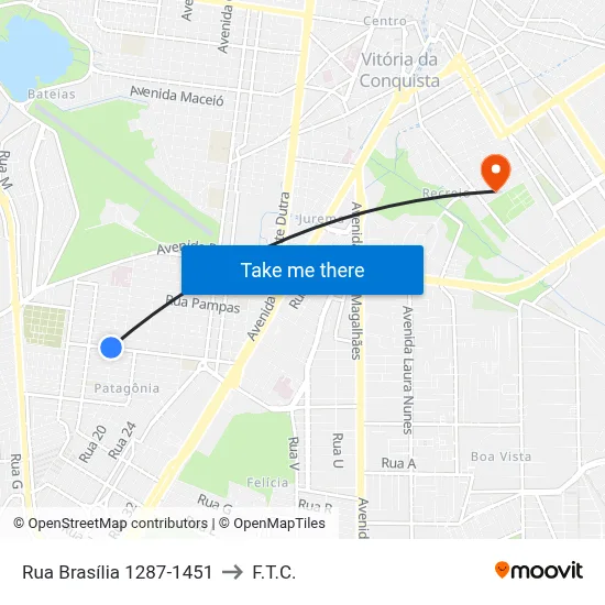 Rua Brasília 1287-1451 to F.T.C. map