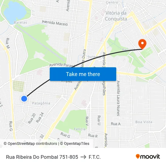 Rua Ribeira Do Pombal 751-805 to F.T.C. map