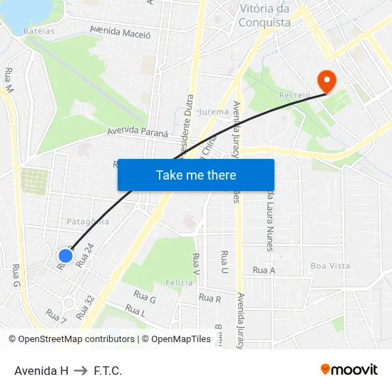 Avenida H to F.T.C. map
