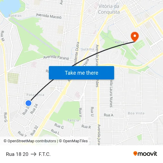 Rua 18 20 to F.T.C. map