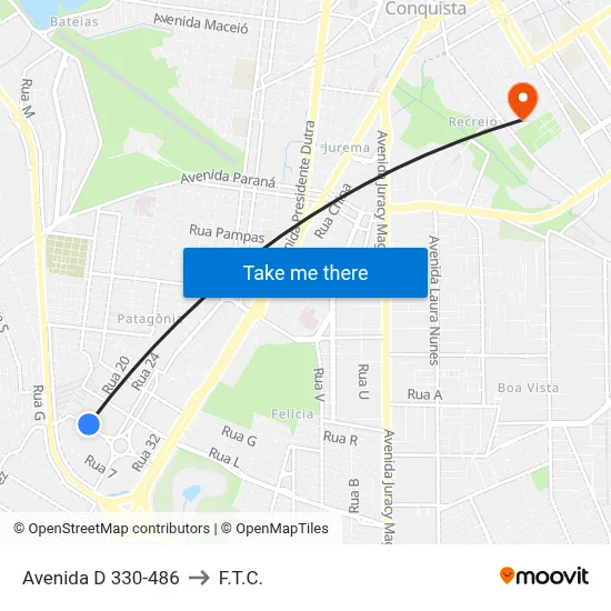 Avenida D 330-486 to F.T.C. map
