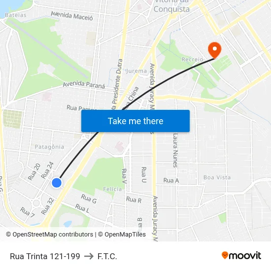 Rua Trinta 121-199 to F.T.C. map