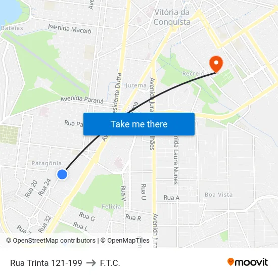 Rua Trinta 121-199 to F.T.C. map