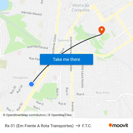 Rx-31 (Em Frente A Rota Transportes) to F.T.C. map