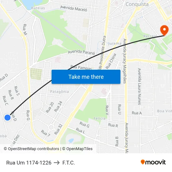 Rua Um 1174-1226 to F.T.C. map