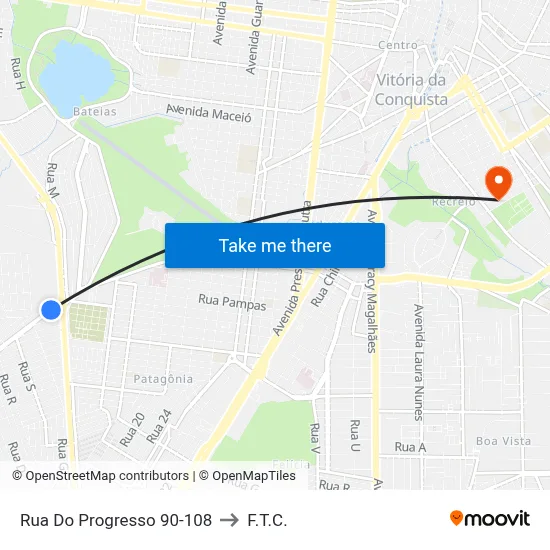 Rua Do Progresso 90-108 to F.T.C. map