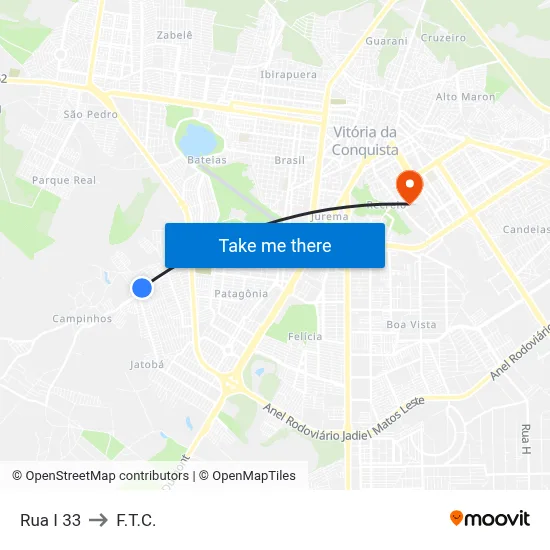 Rua I 33 to F.T.C. map