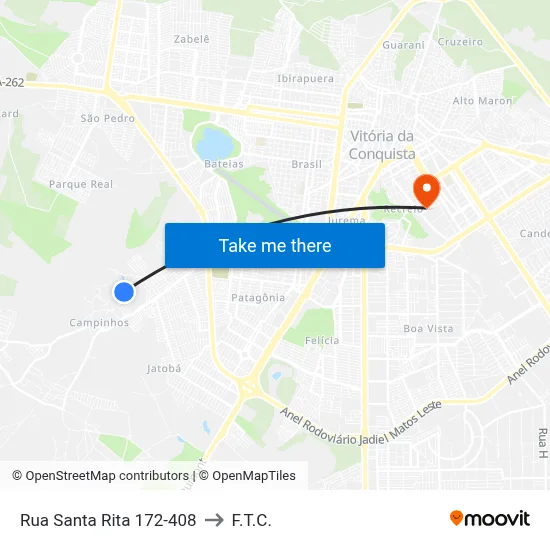 Rua Santa Rita 172-408 to F.T.C. map