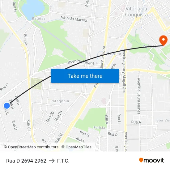 Rua D 2694-2962 to F.T.C. map